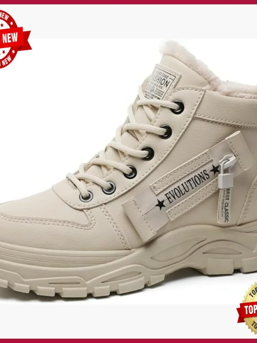 Fur Lined Winter Snow Boots Waterproof Ankle Booties Anti Slip Outdoor Shoes
